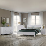 King White Solid Wood 5 Piece Bedroom Set