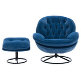 Accent chair  TV Chair  Living room Chair  with Ottoman-Blue