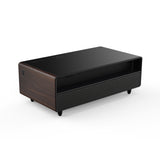 Brown Modern Smart Coffee Table with Built-in Fridge