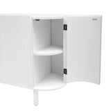U-Style Curved Design Light Luxury Sideboard with Adjustable Shelves
