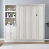 Full Size Half Self-Close and Open Murphy Bed arustic White