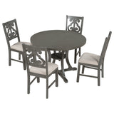 5-Piece Round Dining Table and Chair Set