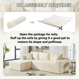 Beige Chenille Compressible Sofa