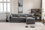 Modular Sectional Sofa,  3-Seater Sofa with Ottoman, Modern L-Shaped Sofa for Living Room Bedroom Apartment