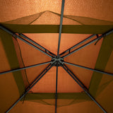 Brown Outdoor Iron Vented Dome Top Patio Gazebo