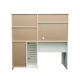 Home Office Computer Desk with Hutch, Antiqued White finish