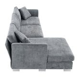 Modern Cloud Sectional Sofa,L-shaped Luxury Couch Set with 2 Free pillows