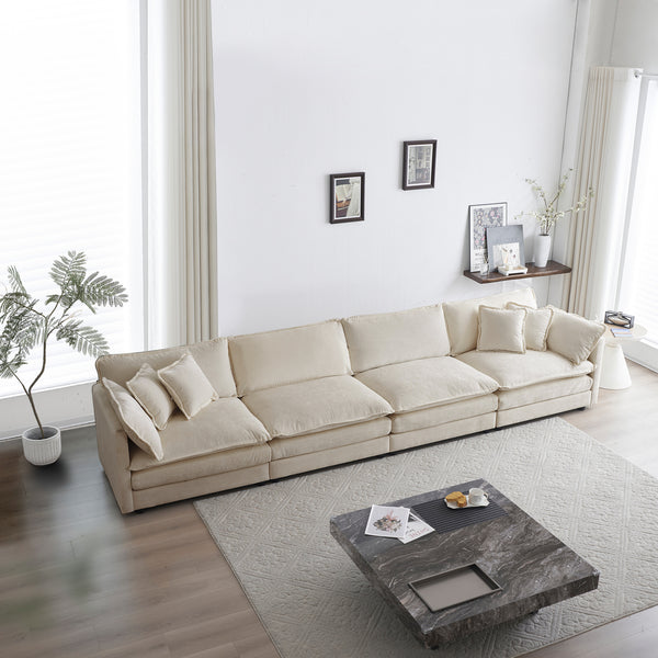 Modular Sofa 4 Seater Sofa Comfy Chenille Fabric