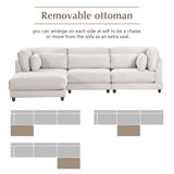 L shaped Sofa with Removable Ottomans