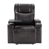 Power Motion Recliner with USB Charging Port and Hidden Arm Storage 2 Cup Holders