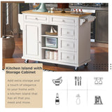 Kitchen cart rolling mobile island with storage