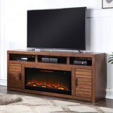 TV Stand Fireplace for TVs up to 95 inches, Minimal Assembly, Whiskey Finish