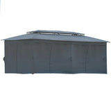 Grey Gazebo with Oxford Cloth & Mosquito Nets for Outdoor, Patio, Yard, Deck