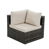 Patio Furniture, Outdoor Furniture, Seasonal PE Wicker Furniture, 6 Set Wicker Furniture With Tempered Glass Coffee Table