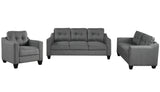 Piece Living Room Set with tufted cushions.