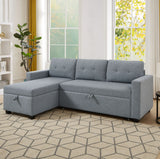 Pull Out Sectional Sofa with Storage Chaise