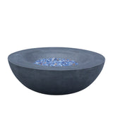 42 Inch Outdoor Concrete Propane gas Fire Pit bowl in Dark Gray color