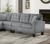 Gray Reversible 4-Piece Sectional Sofa