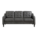 Gray 3pc Sofa Set Microfiber Upholstered