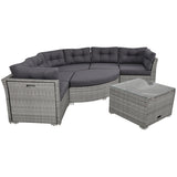 Patio Furniture Set Outdoor Furniture Daybed Rattan Sectional Furniture Set Patio Seating Group With Cushions and Center Table for Patio, Lawn, Backyard, Pool, Grey