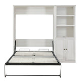 Full Size Half Self-Close and Open Murphy Bed arustic White