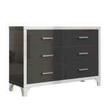 Elegant High Gloss Dresser with 6 Drawers