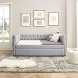 Daybed with Trundle Upholstered Tufted Sofa Bed