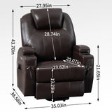 Recliner Chair for Elderly with 8-Point Vibration Massage and Lumbar Heating, Two Cup Holders and USB Charge Port