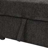 Sectional Sofa Pull out Sofa Bed with Two USB Ports, Two Power Sockets, Three Back Pillows and a Storage Chaise for Living Room, Black