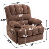 High Back Large Size Chenille Power Lift Recliner Chair with Vibration Massage and Lumbar