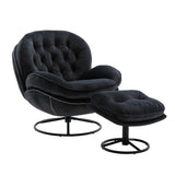 Accent chair  TV Chair  Living room Chair  with Ottoman-BLACK