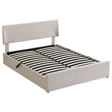 Queen Size Sleigh Bed with Side-Tilt Hydraulic Storage System