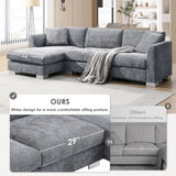 Modern Cloud Sectional Sofa,L-shaped Luxury Couch Set with 2 Free pillows