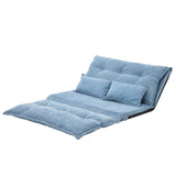 Blue Adjustable Folding Futon Video Gaming Sofa