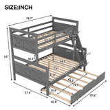 Twin over Full Bunk Bed with Ladder