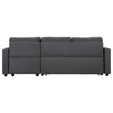 Gray Upholstered Sleeper Sectional Sofa with Storage Space