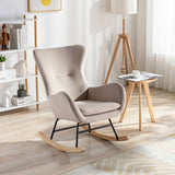 Velvet Fabric Padded Seat Rocking Chair