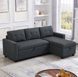 Pull Out Sectional Sofa with Storage Chaise