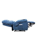 Blue Power Lift Recliner Chair with Airbag Massage and Heating USB Charge Ports