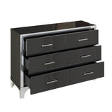 Elegant High Gloss Dresser with 6 Drawers