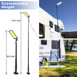 LED Camping Light, 12V 10000 Lumen Super Bright Portable Outdoor Lights with Telescoping Pole Suction Cup Magnetic Base, Flood Lamp for Outdoors Camp, Fishing, Picnic, BBQ, Power Failure