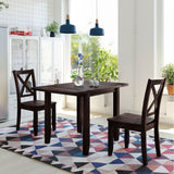 3-Piece Wood Drop Leaf Breakfast Nook Dining Table Set