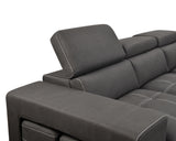 Pull Out Sectional Sofa with Adjustable Headrest Sleeper with Storage Ottoman