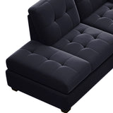 Sectional Sofa with Reversible Chaise, L Shaped Couch Set with Storage Ottoman and Two Cup Holders for Living Room