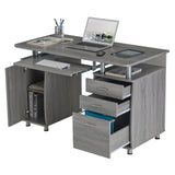 Grey Complete Workstation Computer Desk with Storage