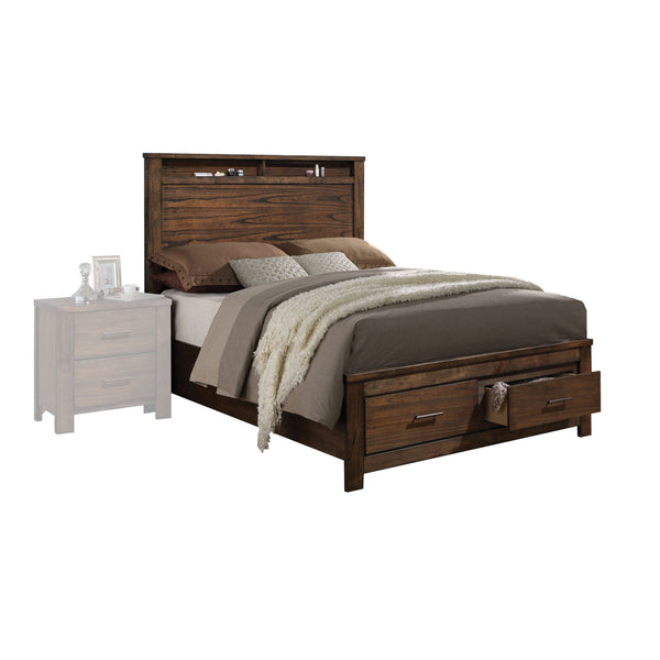 Oak Queen Bed with Storage