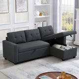 Pull Out Sectional Sofa with Storage Chaise