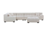 Beige L-Shaped Sectional Sofa