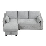 Pull Out Sleeper Sofa L-Shaped Couch Convertible Sofa Bed with Storage Chaise, Storage Racks and USB Ports