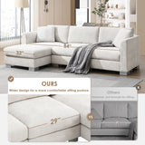 Sectional Sofa,L-shaped Luxury Couch Set with 2 Free pillows,4-seat Chenille